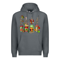 Rock christmas skeleton coffee cups Premium Hoodie - FaDigitalArtStudio