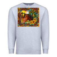 Heather Grey western horse and sunflower Premium Sweatshirt - RanaPortraitStore