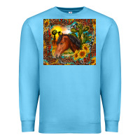 Ocean Blue western horse and sunflower Premium Sweatshirt - RanaPortraitStore