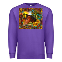 Purple western horse and sunflower Premium Sweatshirt - RanaPortraitStore