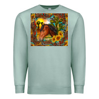Seafoam western horse and sunflower Premium Sweatshirt - RanaPortraitStore