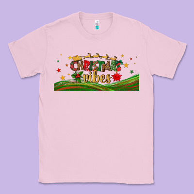 Christmas Vibes Libbey Glass Classic Tee Designed By Bundleandbundleshop