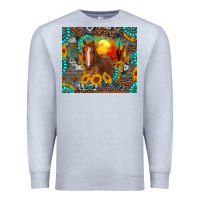 Heather Grey western horse and desert tumbler Premium Sweatshirt - RanaPortraitStore