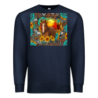 Navy western horse and desert tumbler Premium Sweatshirt - RanaPortraitStore