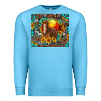 Ocean Blue western horse and desert tumbler Premium Sweatshirt - RanaPortraitStore