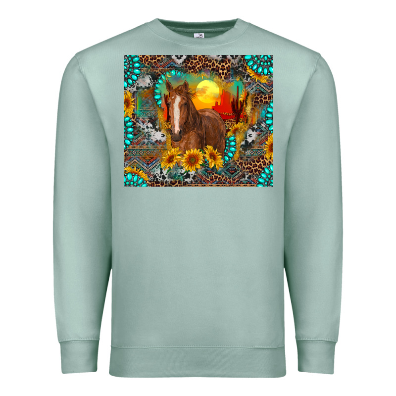 Western Horse And Desert Tumbler Premium Sweatshirt by RanaPortraitStore | Teevron