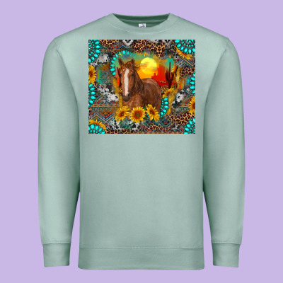 Premium Sweatshirt western horse and desert tumbler