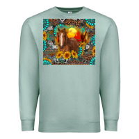 Seafoam western horse and desert tumbler Premium Sweatshirt - RanaPortraitStore