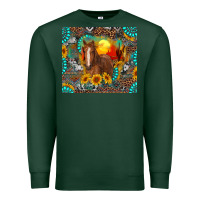 Sports Green western horse and desert tumbler Premium Sweatshirt - RanaPortraitStore