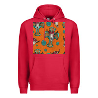 Cardinal western cross and bull skull seamless pattern Premium Hoodie - HRA Design Shop