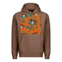 Chestnut western cross and bull skull seamless pattern Premium Hoodie - HRA Design Shop