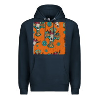Navy western cross and bull skull seamless pattern Premium Hoodie - HRA Design Shop