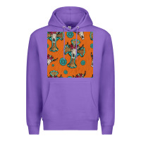 Purple western cross and bull skull seamless pattern Premium Hoodie - HRA Design Shop