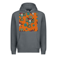 Rock western cross and bull skull seamless pattern Premium Hoodie - HRA Design Shop