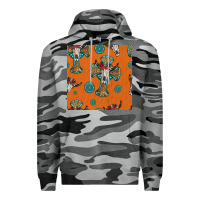 Slate Camo western cross and bull skull seamless pattern Premium Hoodie - HRA Design Shop