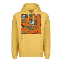 Antique Gold western cross and bull skull seamless pattern Premium Hoodie - HRA Design Shop