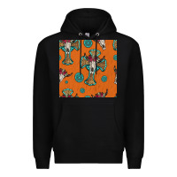 Black western cross and bull skull seamless pattern Premium Hoodie - HRA Design Shop