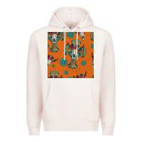 Pale Pink western cross and bull skull seamless pattern Premium Hoodie - HRA Design Shop