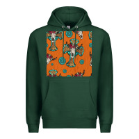 Sports Green western cross and bull skull seamless pattern Premium Hoodie - HRA Design Shop
