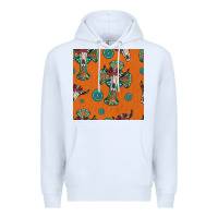 White western cross and bull skull seamless pattern Premium Hoodie - HRA Design Shop