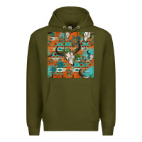 Army Green western bull skull seamless pattern Premium Hoodie - HRA Design Shop