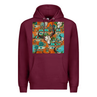 Burgundy western bull skull seamless pattern Premium Hoodie - HRA Design Shop