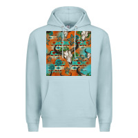 Blue Mist western bull skull seamless pattern Premium Hoodie - HRA Design Shop