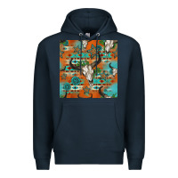 Navy western bull skull seamless pattern Premium Hoodie - HRA Design Shop