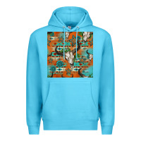 Ocean Blue western bull skull seamless pattern Premium Hoodie - HRA Design Shop