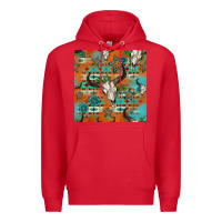Red western bull skull seamless pattern Premium Hoodie - HRA Design Shop