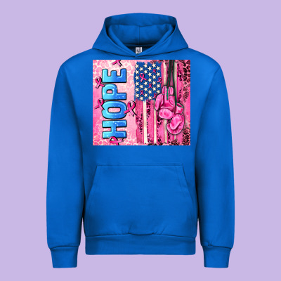 Hope  Breast Cancer And American Flag Urban Hoodie Designed By Adodesignshop