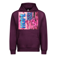 Mauve Wine hope  breast cancer and american flag Urban Hoodie - AdoDesignShop