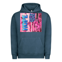 Pigment Midnight Navy hope  breast cancer and american flag Urban Hoodie - AdoDesignShop