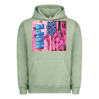 Pigment Oil Green hope  breast cancer and american flag Urban Hoodie - AdoDesignShop