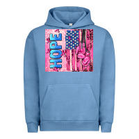 Pigment Pebble Blue hope  breast cancer and american flag Urban Hoodie - AdoDesignShop