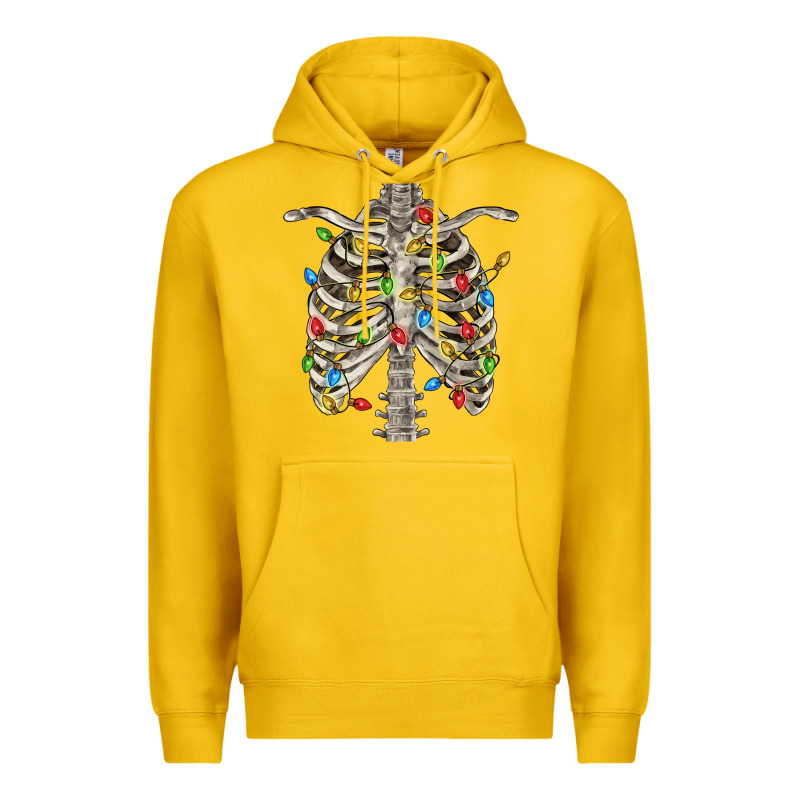 Christmas Rib Cage Premium Hoodie by FaDigitalArtStudio | Teevron