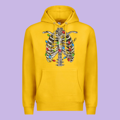 Christmas Rib Cage Premium Hoodie Designed By Fadigitalartstudio