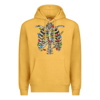 Mustard Christmas Rib Cage Premium Hoodie - FaDigitalArtStudio