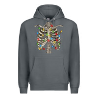 Rock Christmas Rib Cage Premium Hoodie - FaDigitalArtStudio