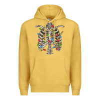 Antique Gold Christmas Rib Cage Premium Hoodie - FaDigitalArtStudio