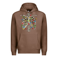 Chestnut Christmas Rib Cage Premium Hoodie - FaDigitalArtStudio