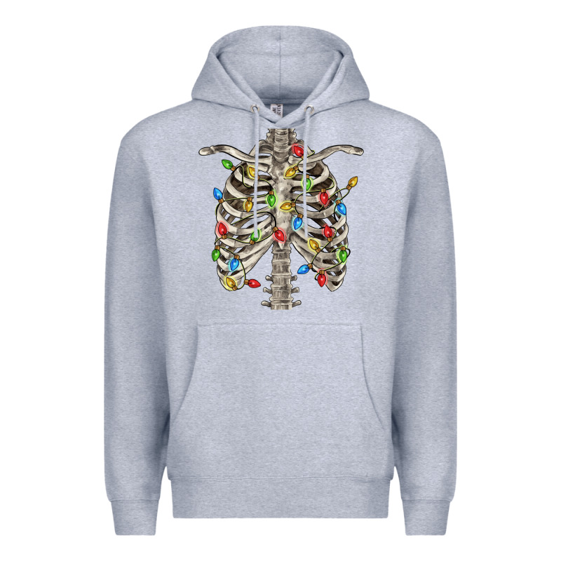 Christmas Rib Cage Premium Hoodie by FaDigitalArtStudio | Teevron