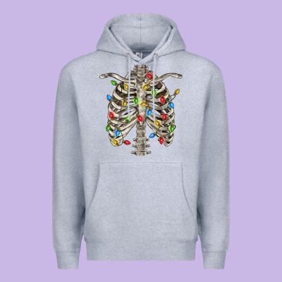 Christmas Rib Cage Premium Hoodie Designed By Fadigitalartstudio