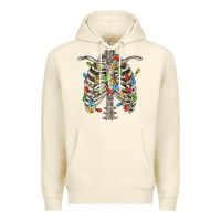 Sandshell Christmas Rib Cage Premium Hoodie - FaDigitalArtStudio