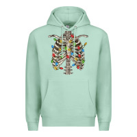 Seafoam Christmas Rib Cage Premium Hoodie - FaDigitalArtStudio