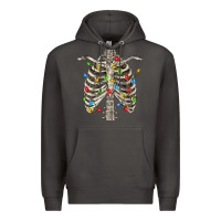 Smoke Christmas Rib Cage Premium Hoodie - FaDigitalArtStudio