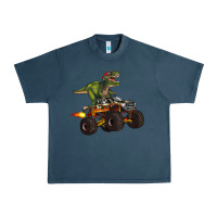 Midnight Navy monster truck and t rex dinosaur Urban Heavy Tee - Artiststas