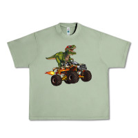 Oil Green monster truck and t rex dinosaur Urban Heavy Tee - Artiststas