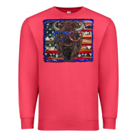 Cardinal bison with american flag Premium Sweatshirt - RanaPortraitStore