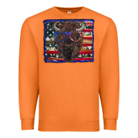 Carrot bison with american flag Premium Sweatshirt - RanaPortraitStore